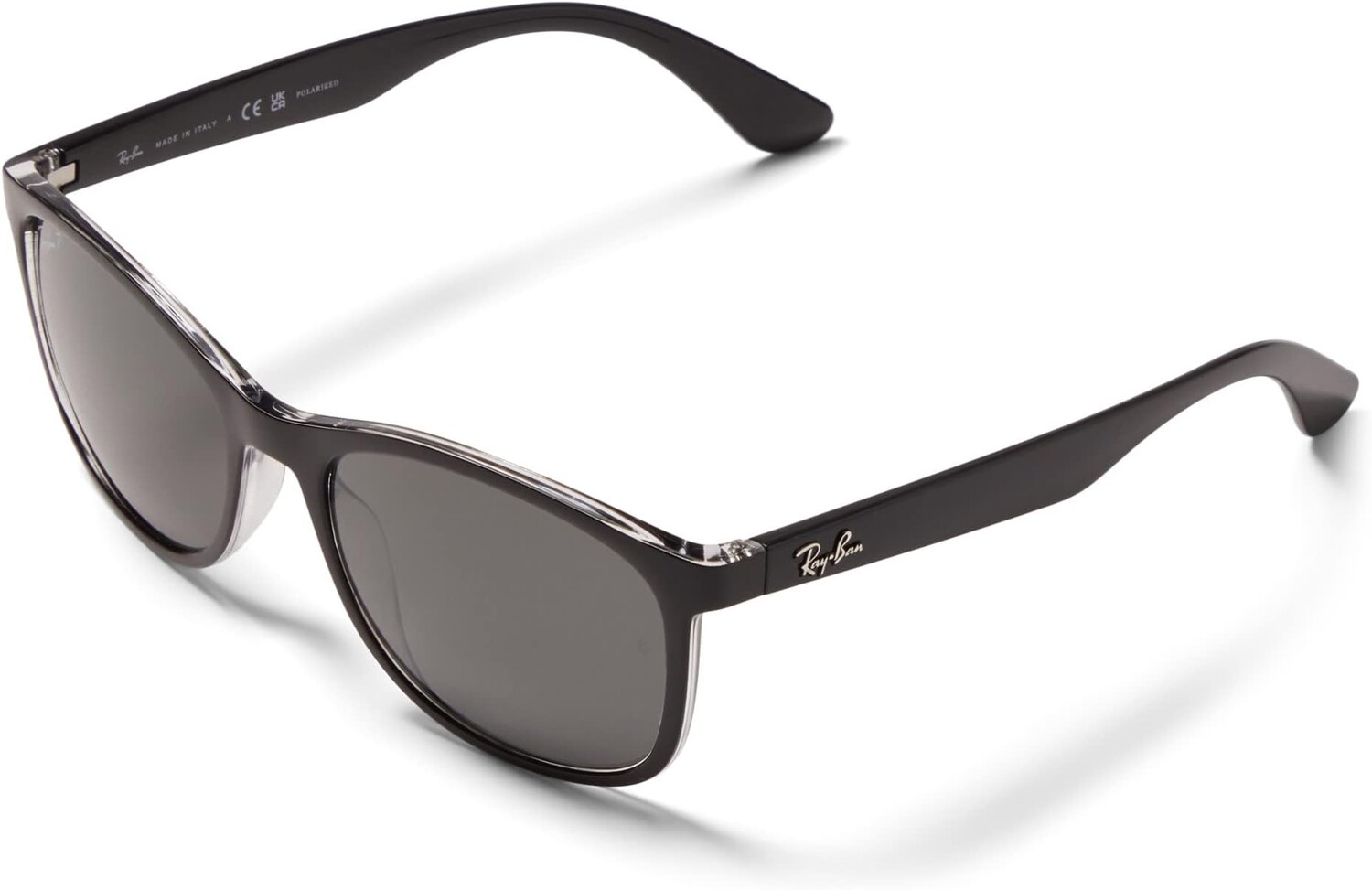 

Солнцезащитные очки 56 mm 0RB4374 Ray-Ban, цвет Black on Transparent/Polarized Black