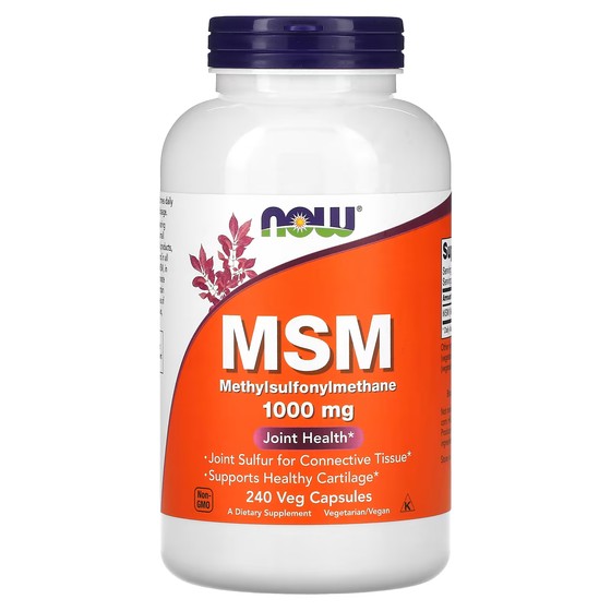 Пищевая добавка NOW Foods МСМ 1000 мг, 240 растительных капсул