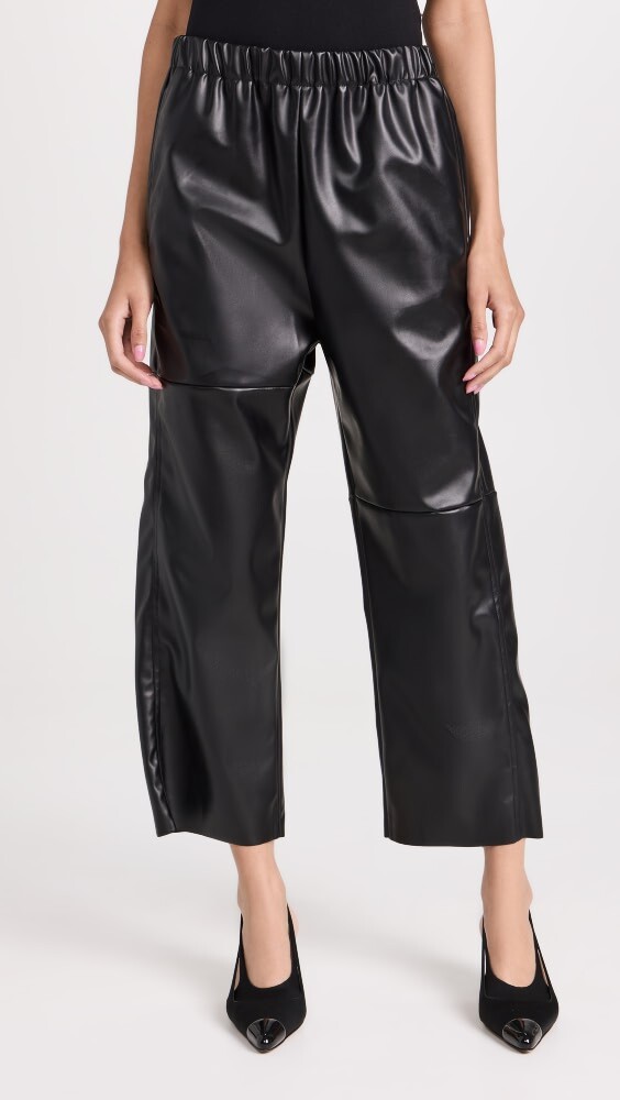 

Брюки MM6 Maison Margiela Faux Leather, черный