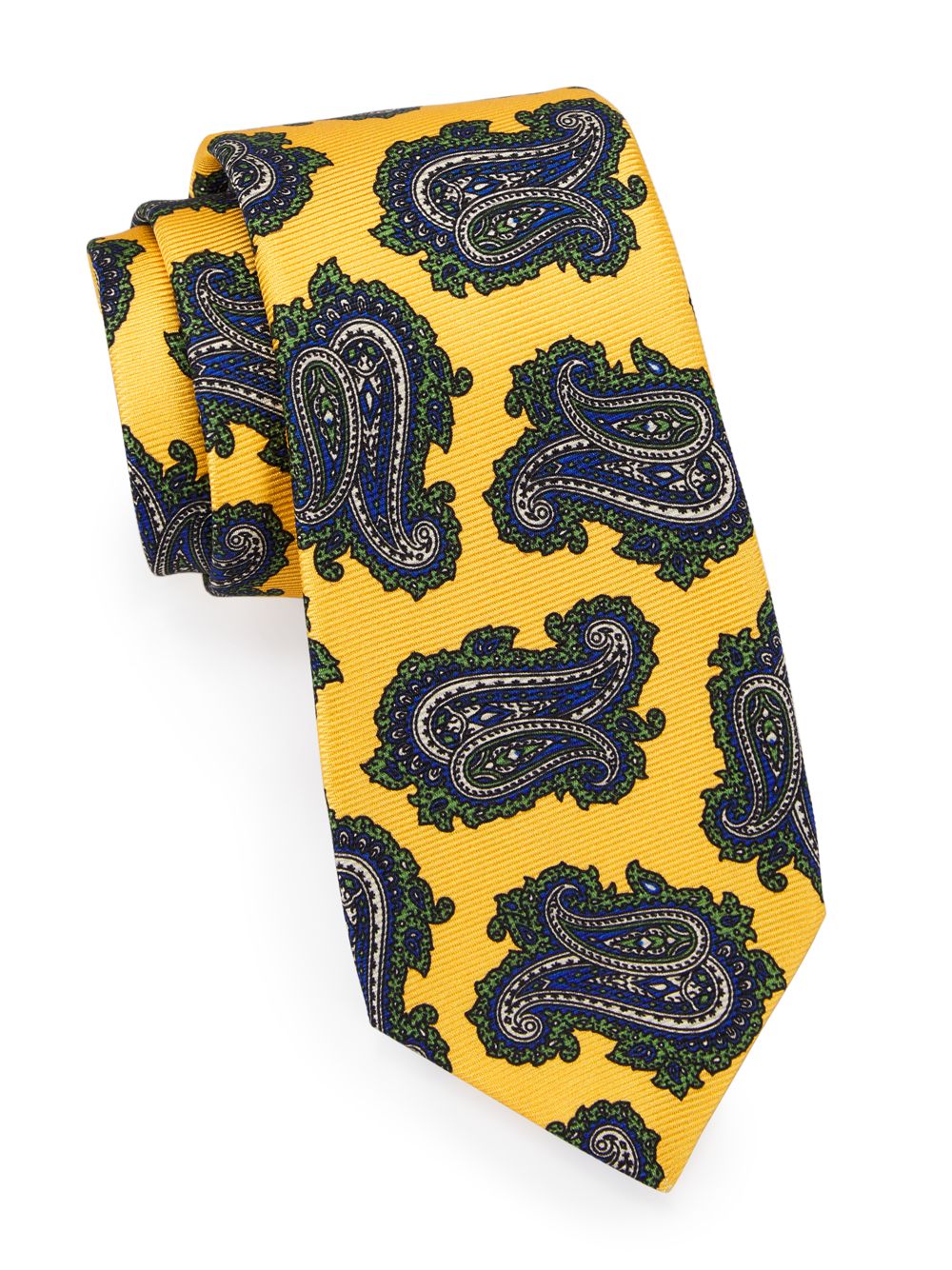 Шелковый галстук с узором пейсли Kiton, желтый широкий желтый галстук с узором benjamin james 811575