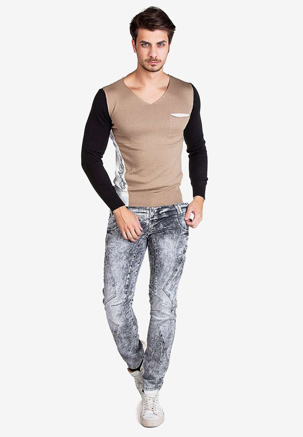 

Лонгслив Cipo & Baxx Langarmshirt, цвет CAMEL BLACK