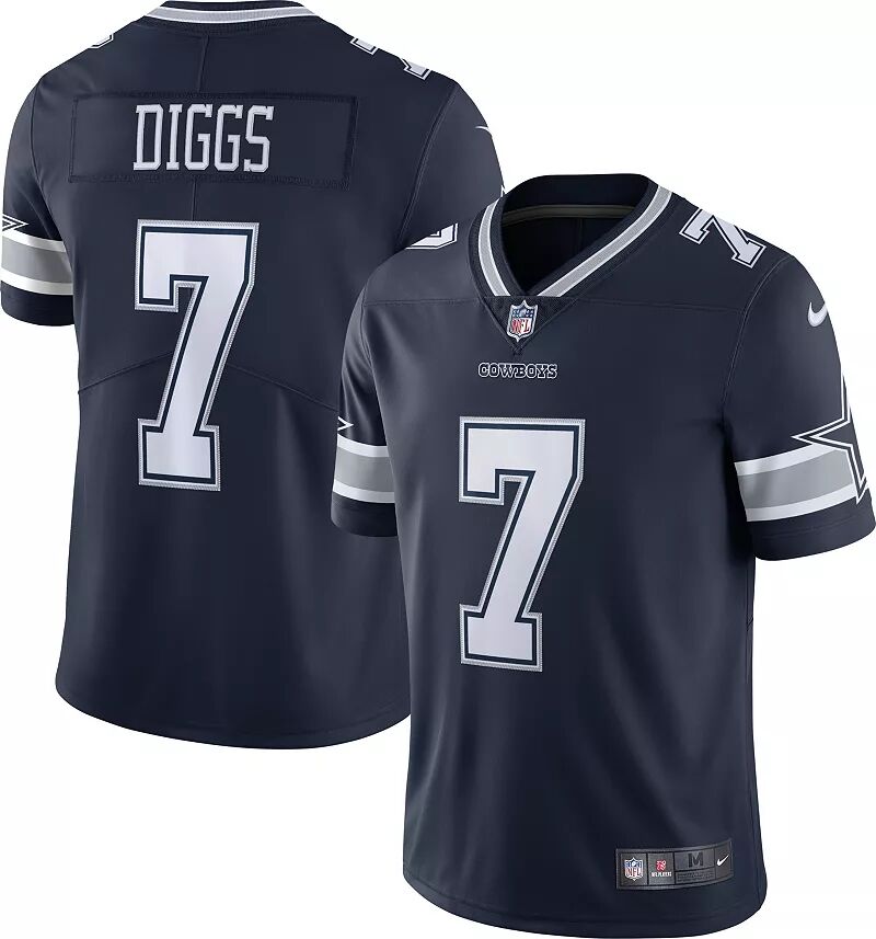 Мужская темно-синяя майка Nike Dallas Cowboys Trevon Diggs #7 Vapor Limited