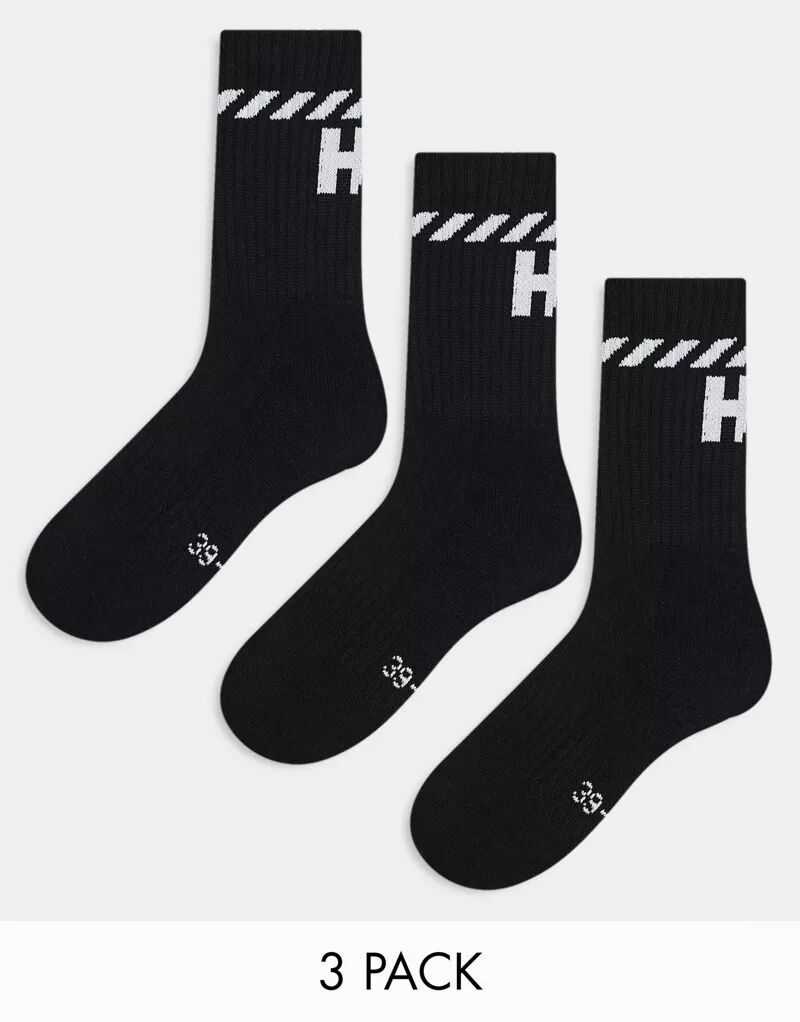 Комплект из трех черных спортивных носков Helly Hansen