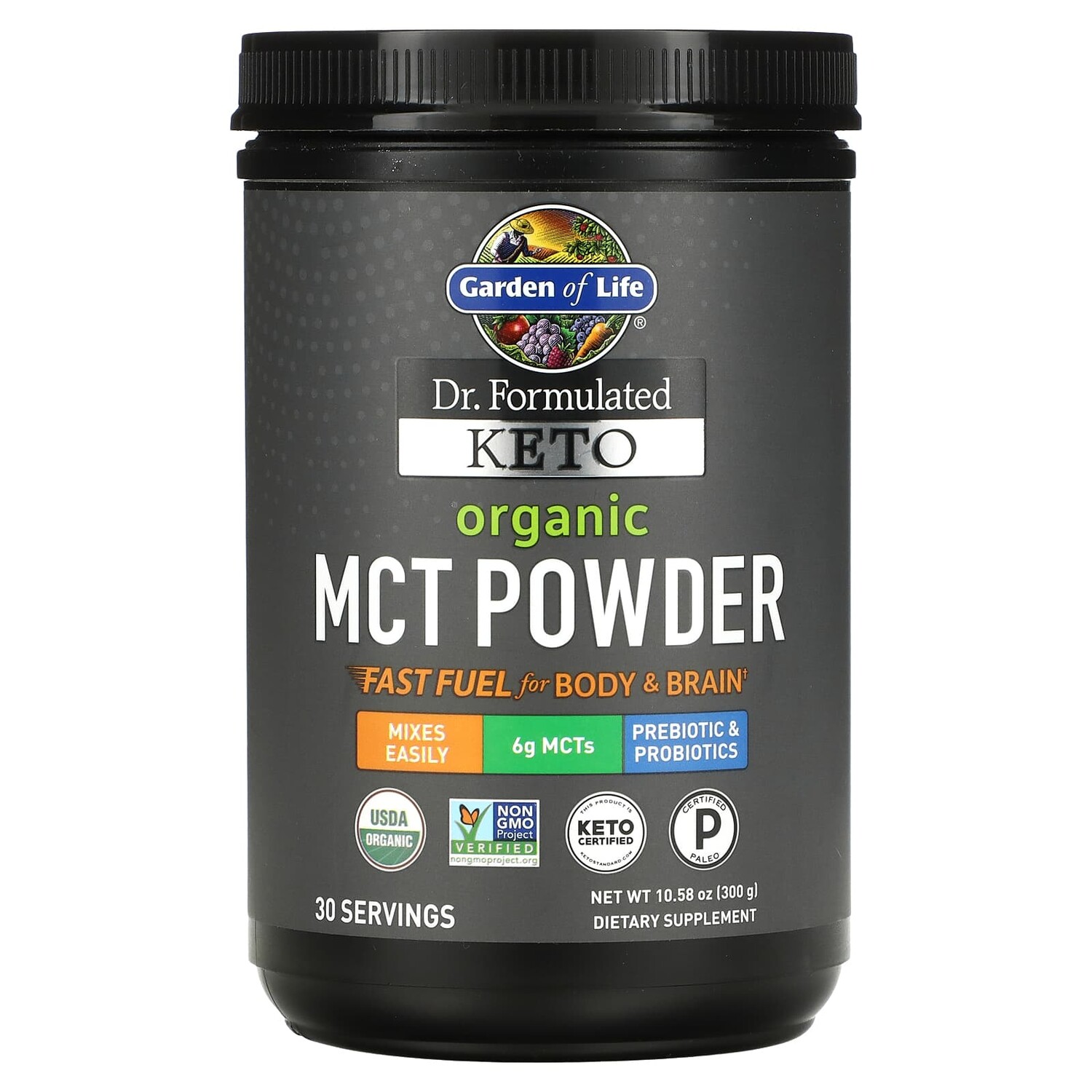 

Dr. Formulated Keto, органический порошок MCT, 300 г (10,58 унции), Garden of Life