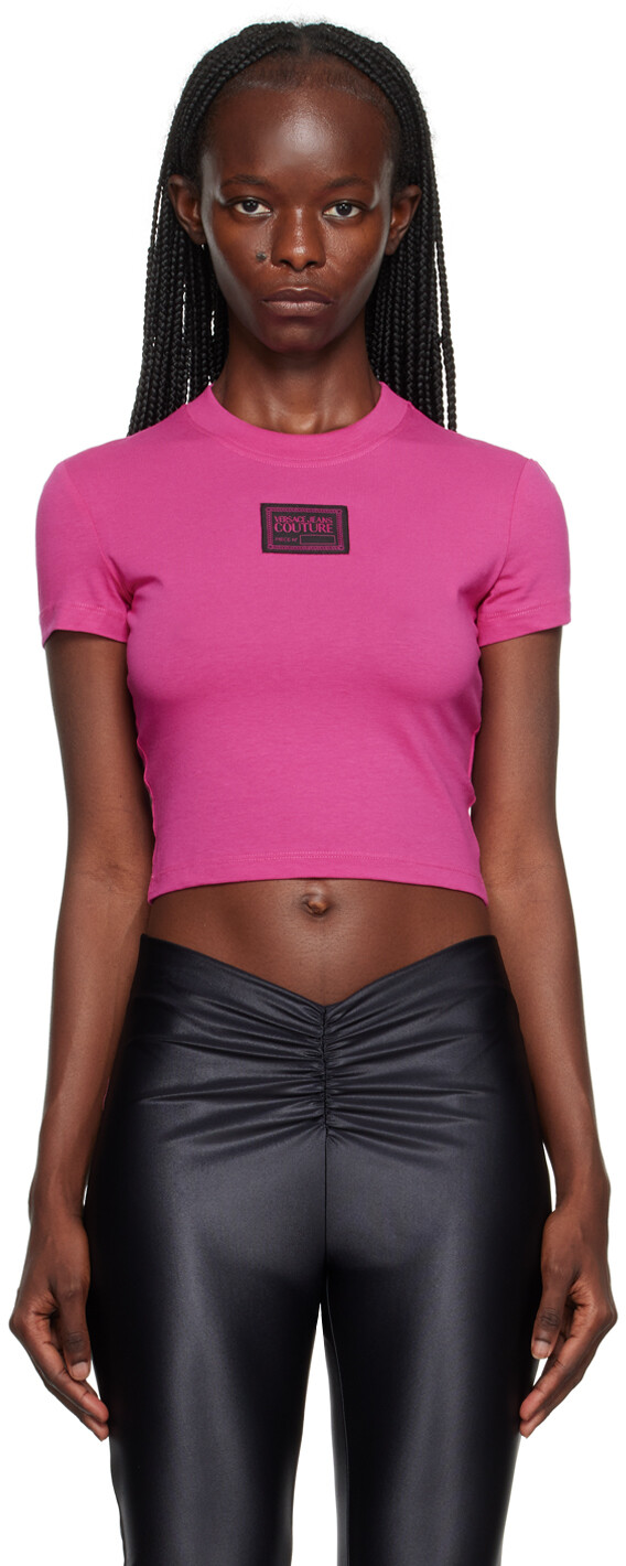 

Розовая футболка с номером Versace Jeans Couture, Розовый