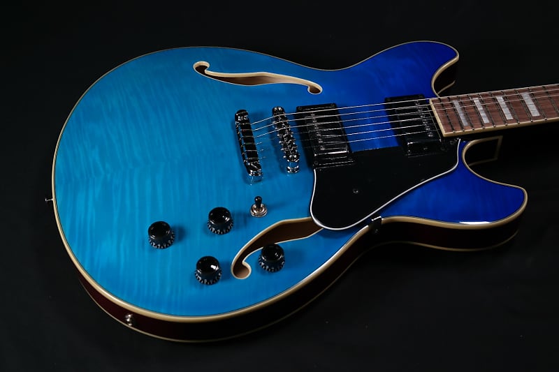 Электрогитара Ibanez AS73FMAZG AS Artcore Series 6-String RH Semi-Hollow Body Electric Guitar-Azure Blue Gradation - 928