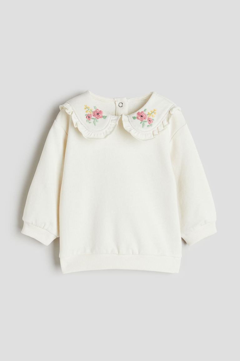 

Рубашка с вышивкой H&M, бежевый