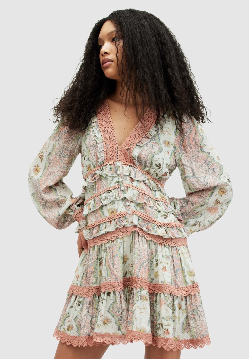 

Платье летнее Zora Cascade AllSaints, цвет spring green