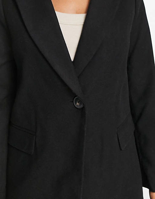 Черное пальто с пуговицами на подкладке и пуговицах New Look черное пальто на пуговицах lemaire