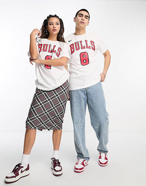 

Белая футболка унисекс с рисунком Nike Basketball NBA Chicago Bulls Zach LaVine, Белый