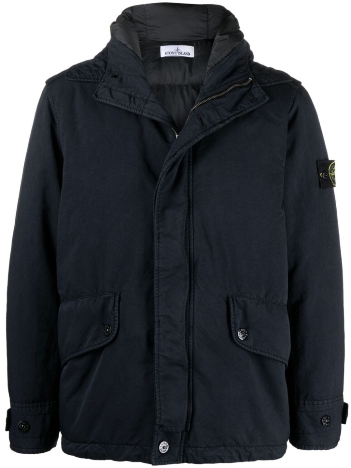 

Stone Island пуховик с нашивкой Compass, синий