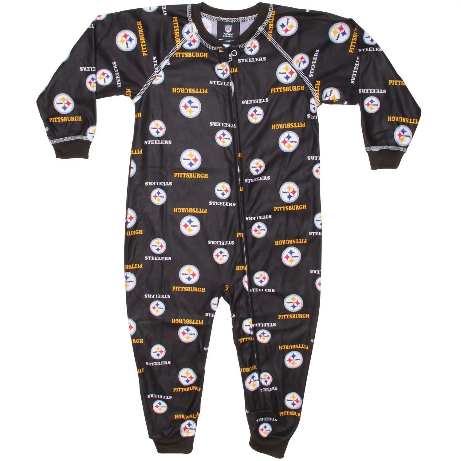 

Комбинезон с молнией и реглан для малышей Pittsburgh Steelers - черный Outerstuff