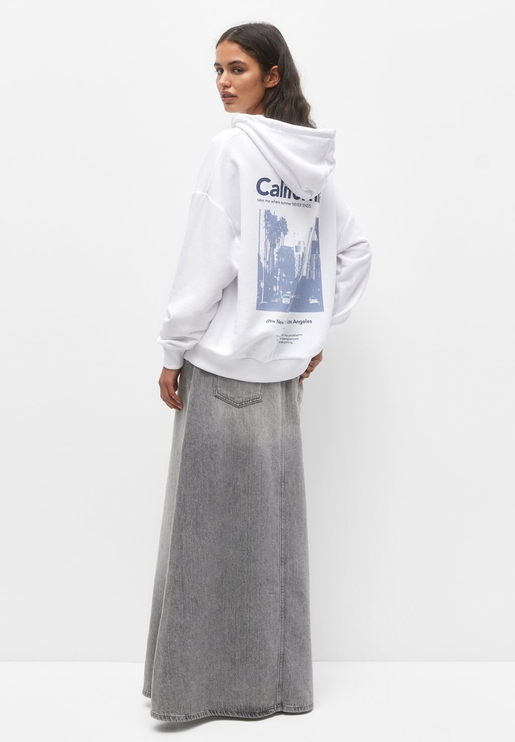 

Толстовка с капюшоном PULL&BEAR, белый