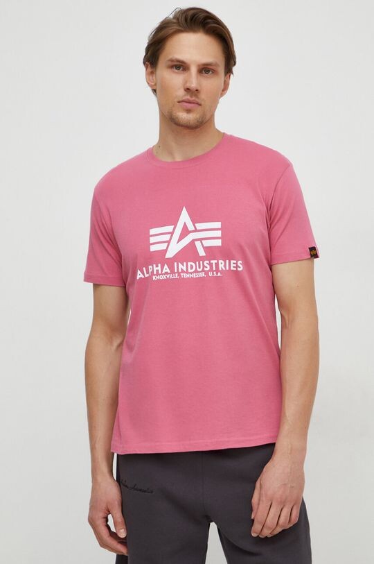 

Базовая футболка из хлопка Alpha Industries, розовый