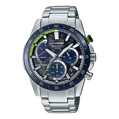 

Часы CASIO EDIFICE Waterproof Sapphire Crystal Solar Powered Sports Mens Silver Analog, цвет silver