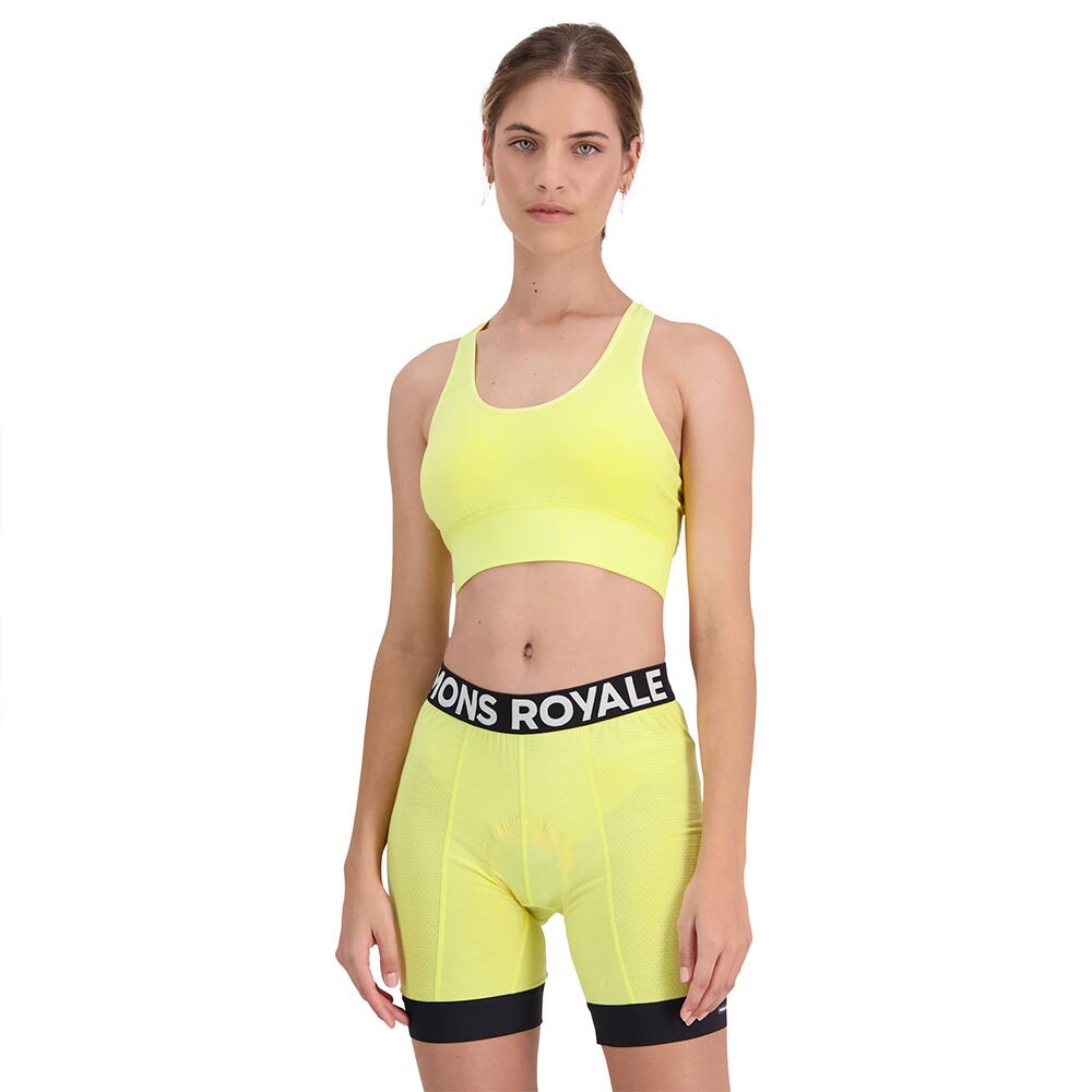 

Спортивный бюстгальтер Mons Royale Stratos Merino Shift, желтый
