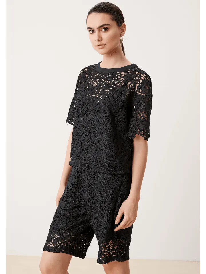 

Блуза sOliver BLACK LABEL kurzarm, черный