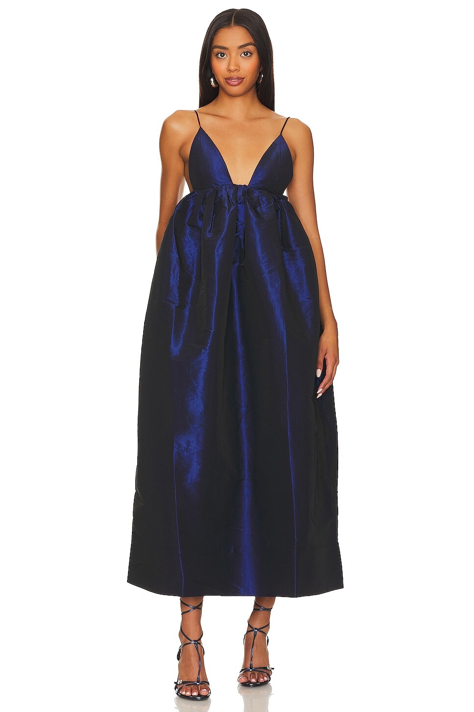 

Платье Ganni Shiny Strap, цвет Sodalite Blue