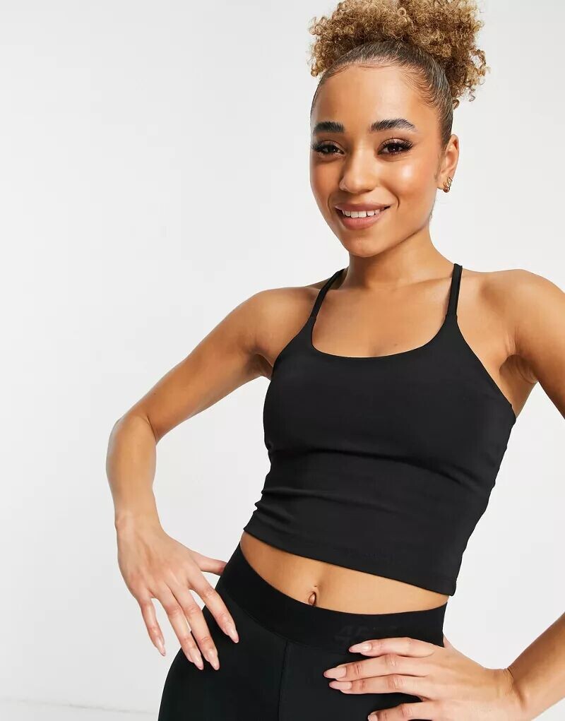 

Укороченный топ для йоги на бретелях ASOS Icon со встроенным бюстгальтером