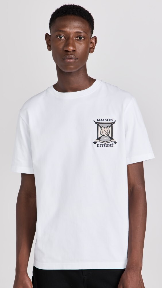 

Футболка Maison Kitsune College Fox Embroidered Comfort, белый