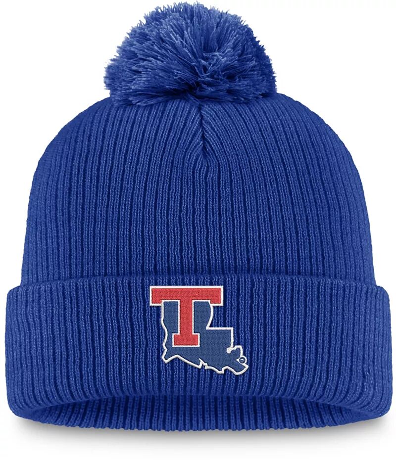 Синяя вязаная шапка с манжетами и помпонами Top of the World Louisiana Tech Bulldogs
