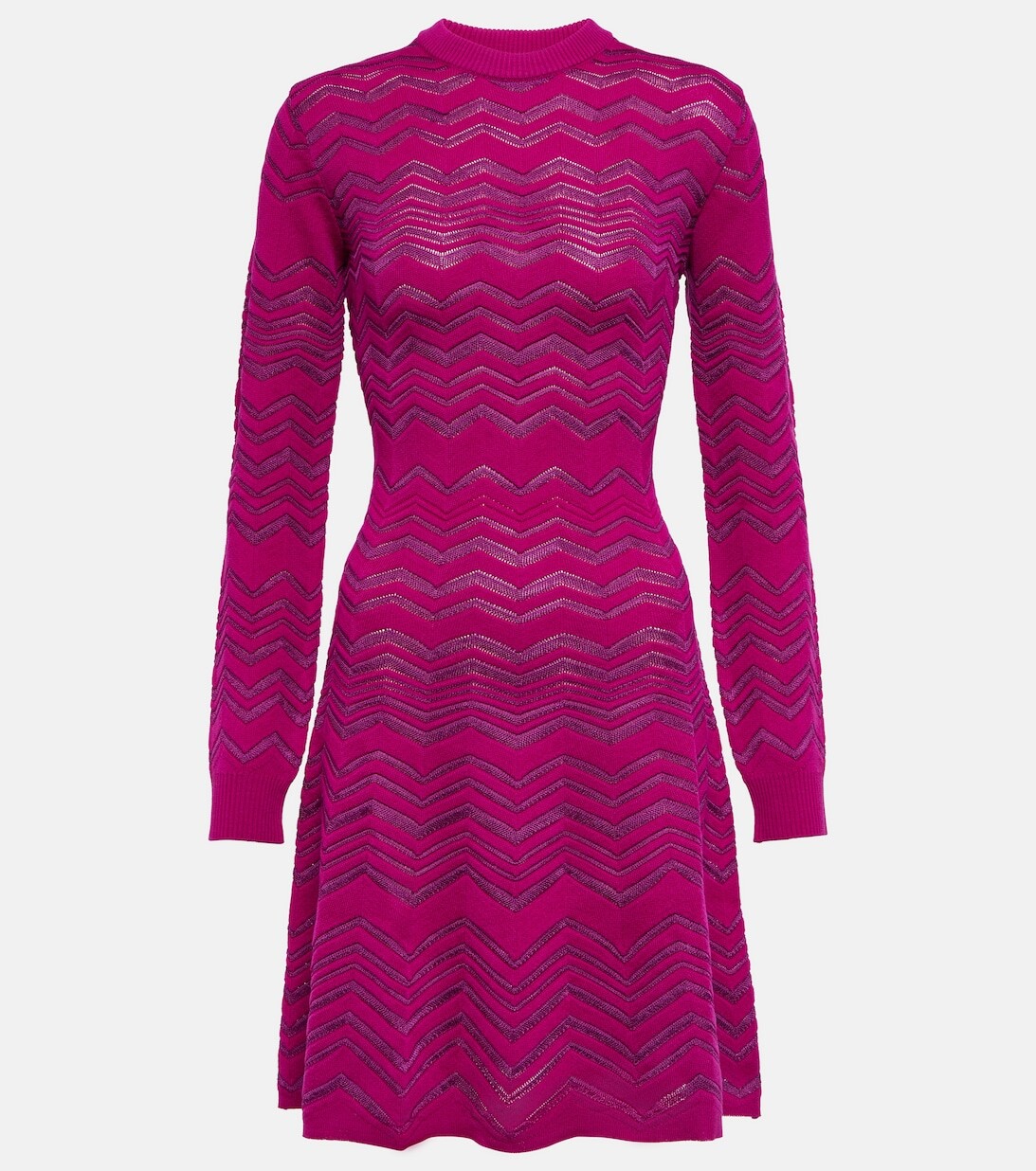 

Мини-платье Chevron из смесовой шерсти MISSONI, фиолетовый