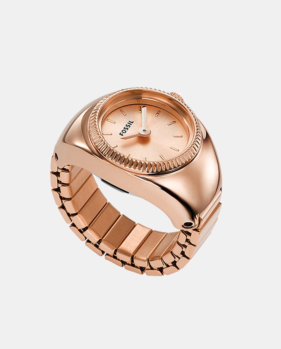 Ring Watch ES5247 розовые женские часы из нержавеющей стали Fossil, розовый ремешок для часов из натуральной кожи браслет цвета розового золота с застежкой для часов dw daniel wellwellomega 20 мм 22 мм 24 мм