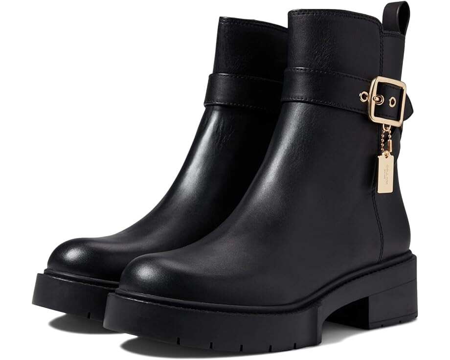 

Ботинки COACH Lacey Leather Bootie, черный