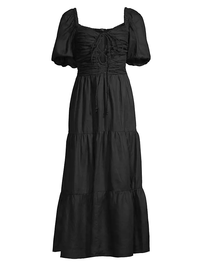 Льняное платье-миди L'Oasis Palacio Faithfull The Brand, черный