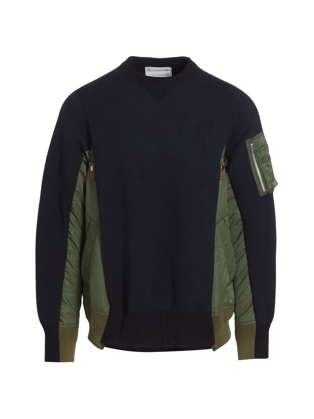 

Свитер из твила смешанного плетения Sponge Sweat Sacai, нави, Черный