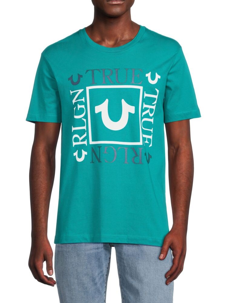 

Футболка с круглым вырезом и графическим логотипом Box True Religion, цвет Teal Blue