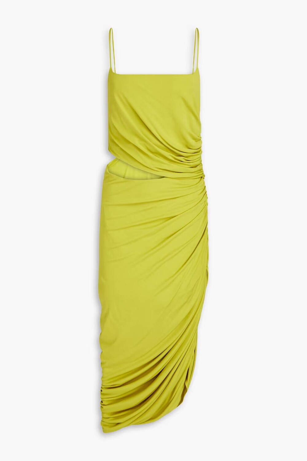 

Платье миди Averie из джерси с вырезами и сборками Halston, зеленый лайм