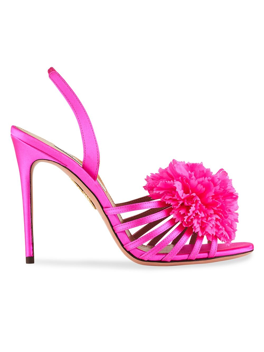 

Атласные сандалии с ремешком на пятке Love Carnation 105 Aquazzura
