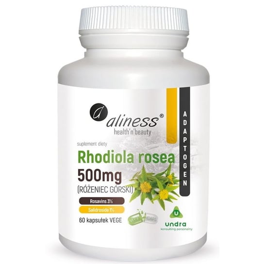 Aliness, Rhodiola rosea (Родиола розовая) 500 мг – 60 капсул