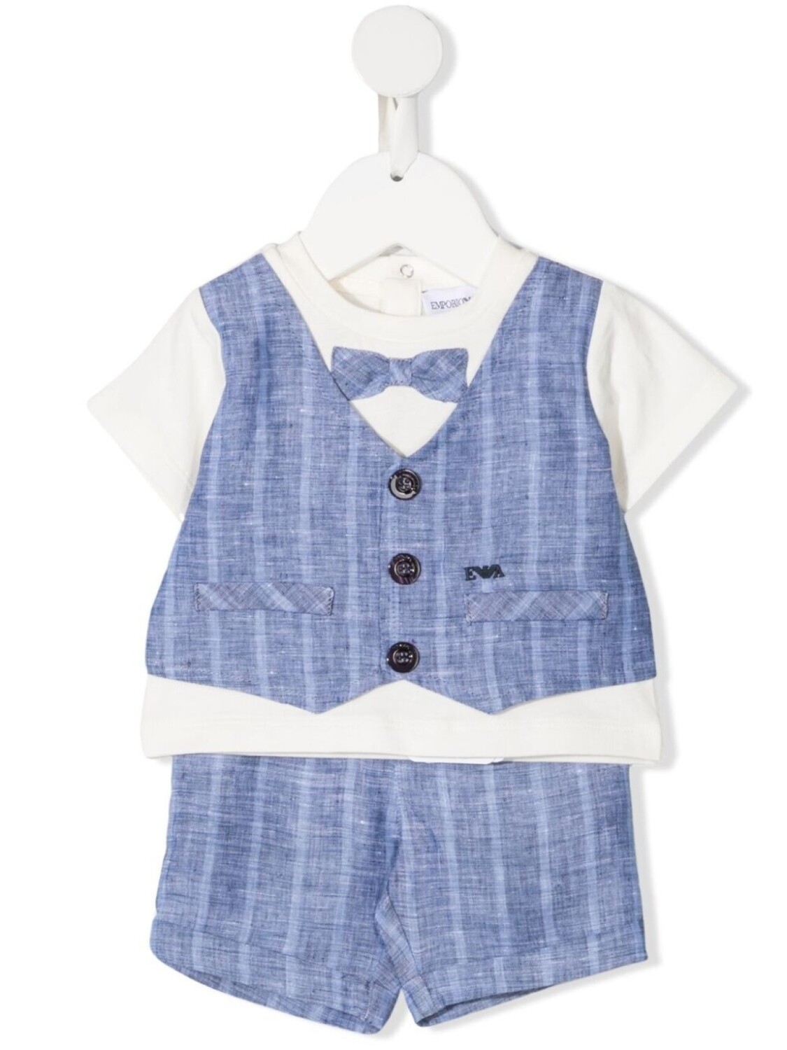 

Костюм-двойка в тонкую полоску Emporio Armani Kids, белый