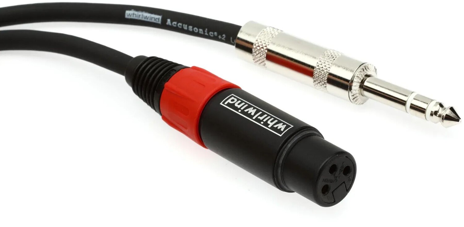 

Кабель Whirlwind STF10 с гнездом XLR на штекер TRS 1/4 дюйма — 10 футов