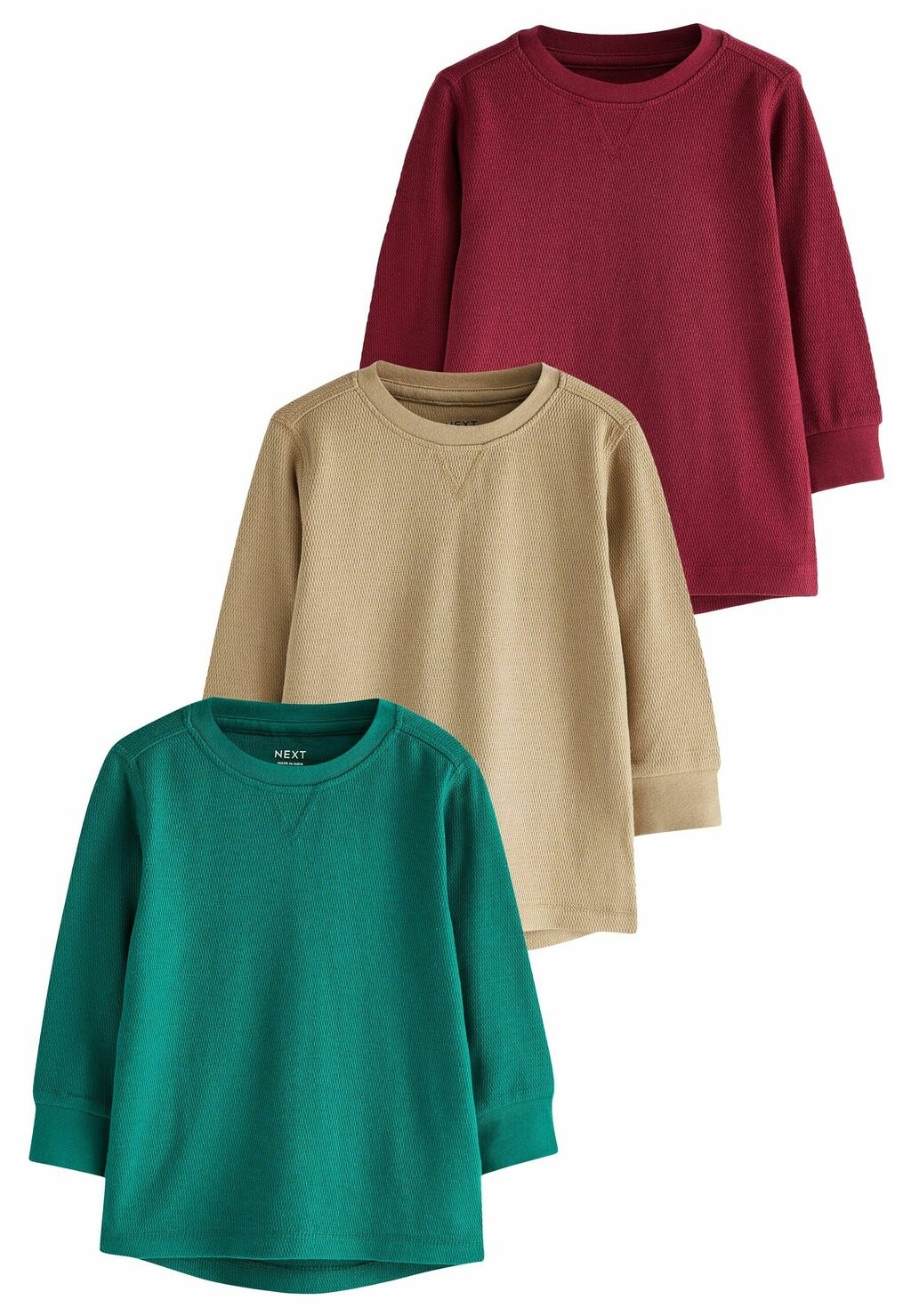 

Топ с длинными рукавами 3 PACK TEXTURED Next, цвет rust blue brown