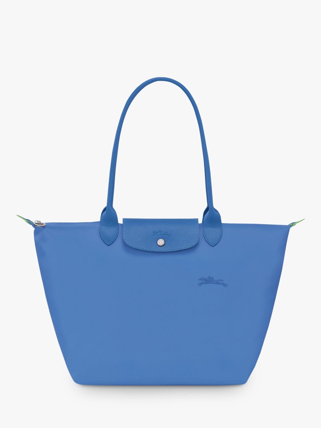 

Зеленая большая сумка на плечо Le Pliage из переработанной парусины Longchamp, василек