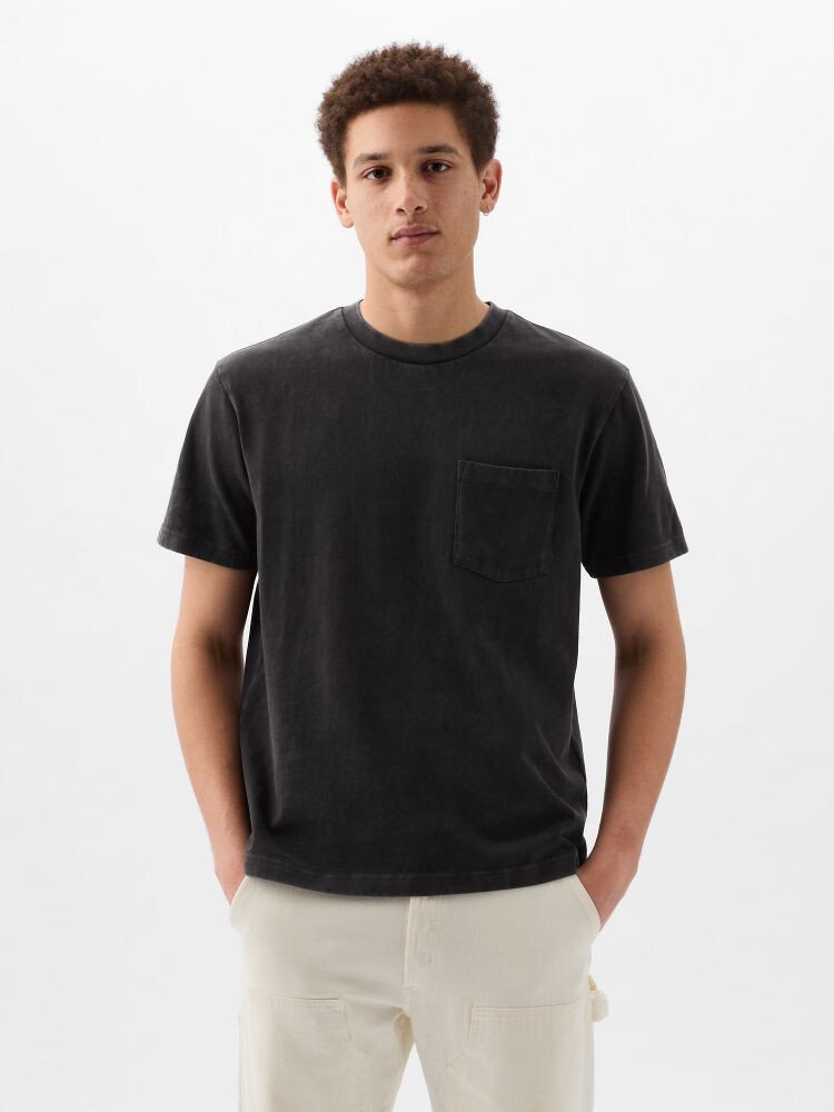 

Футболка из плотного хлопка Gap, черный