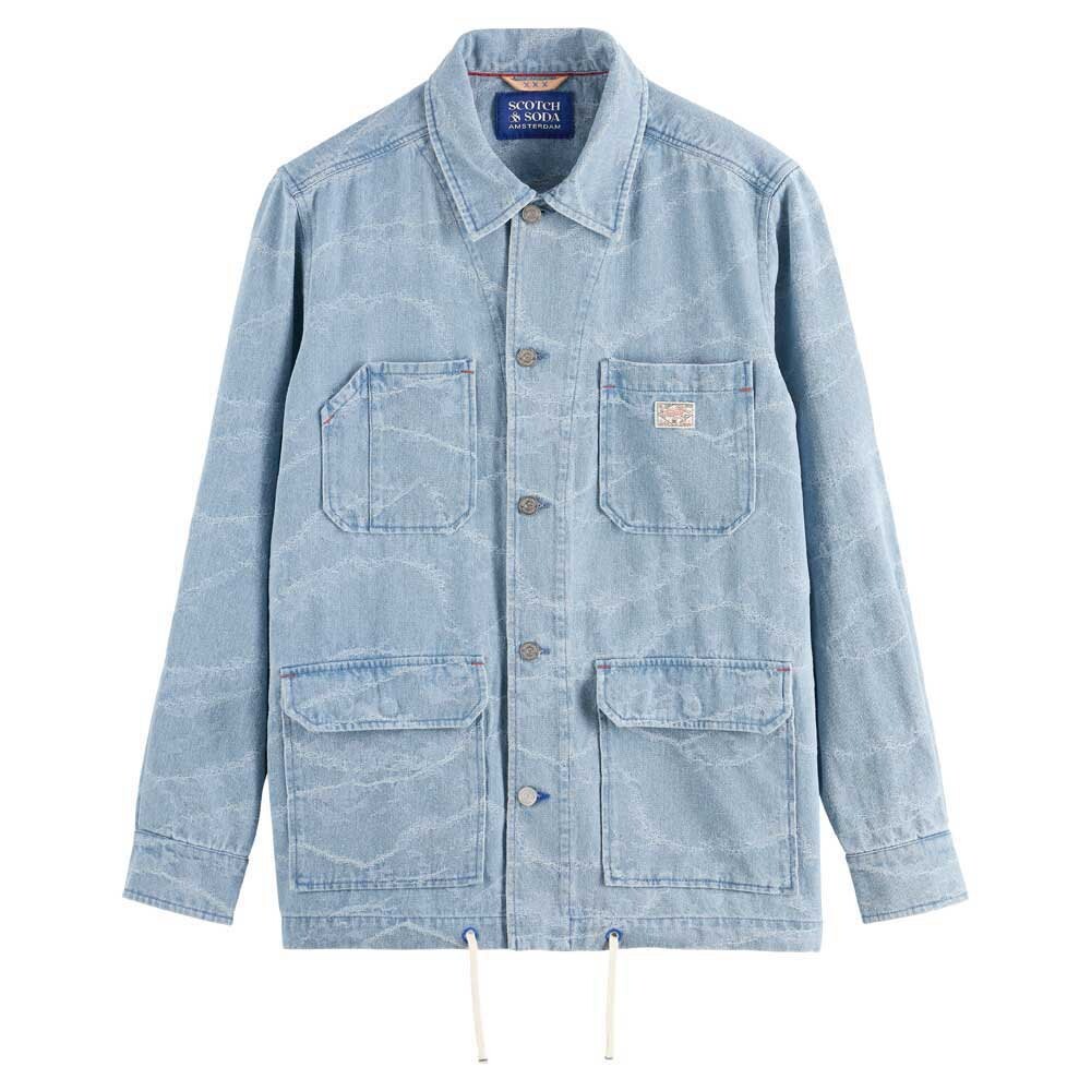 

Куртка Scotch & Soda Waves Jacquard Workwear Denim, синий