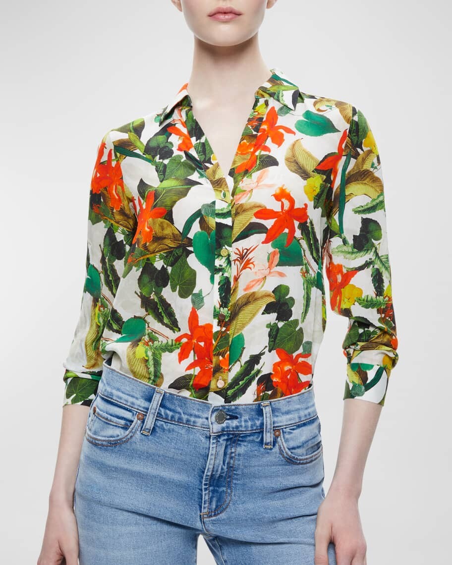 

Блуза Tropical Sunrise Eloise с пуговицами спереди Alice + Olivia