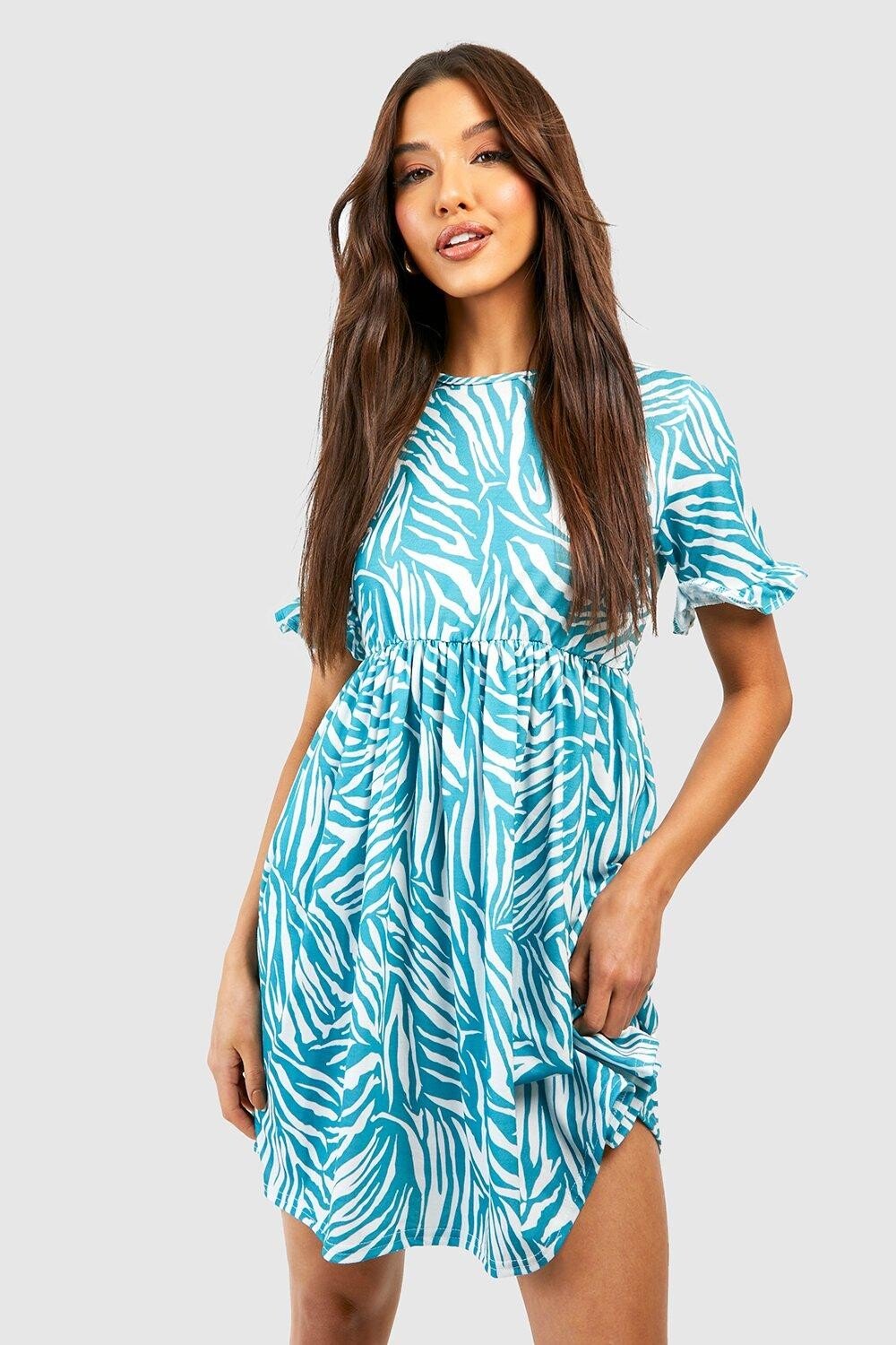 

Платье с рукавами зебра Boohoo, зеленый