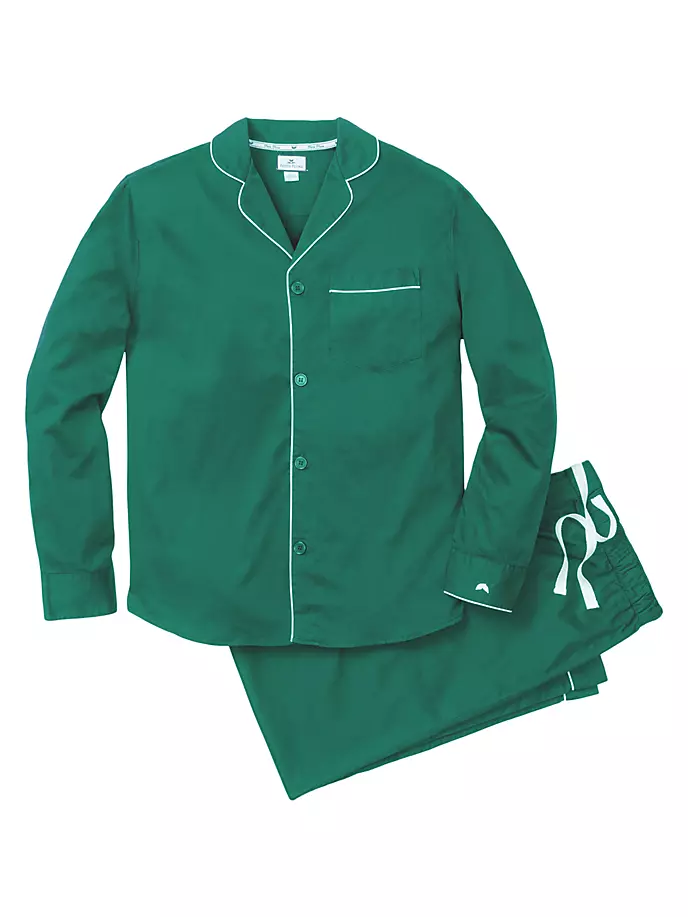 Хлопково-фланелевая пижама Petite Plume, зеленый