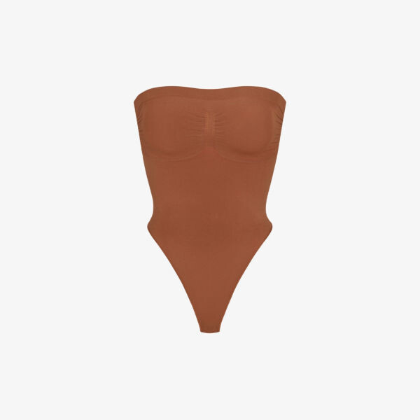 

Облегающее боди из эластичной ткани Seamless Sculpt Skims, бронзовый