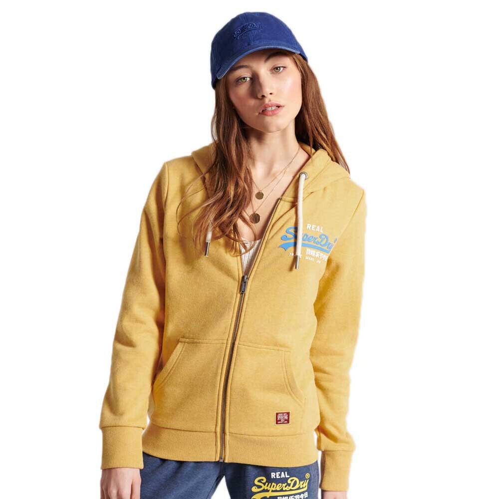 

Толстовка Superdry Vintage Logo Duo Loopback Full Zip, желтый