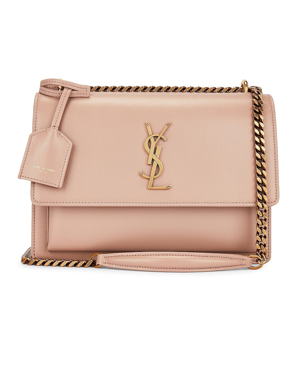 

Сумка кросс-боди Saint Laurent Medium Sunset Chain, цвет Rosy Sand