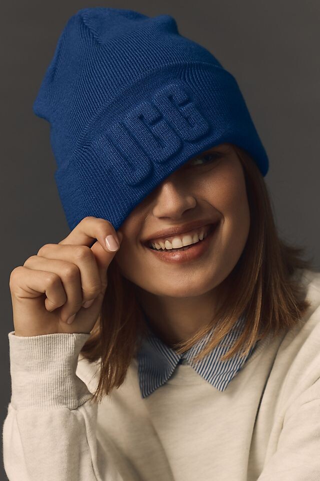 

Шапка-бини Ugg с 3D-графическим логотипом, синий
