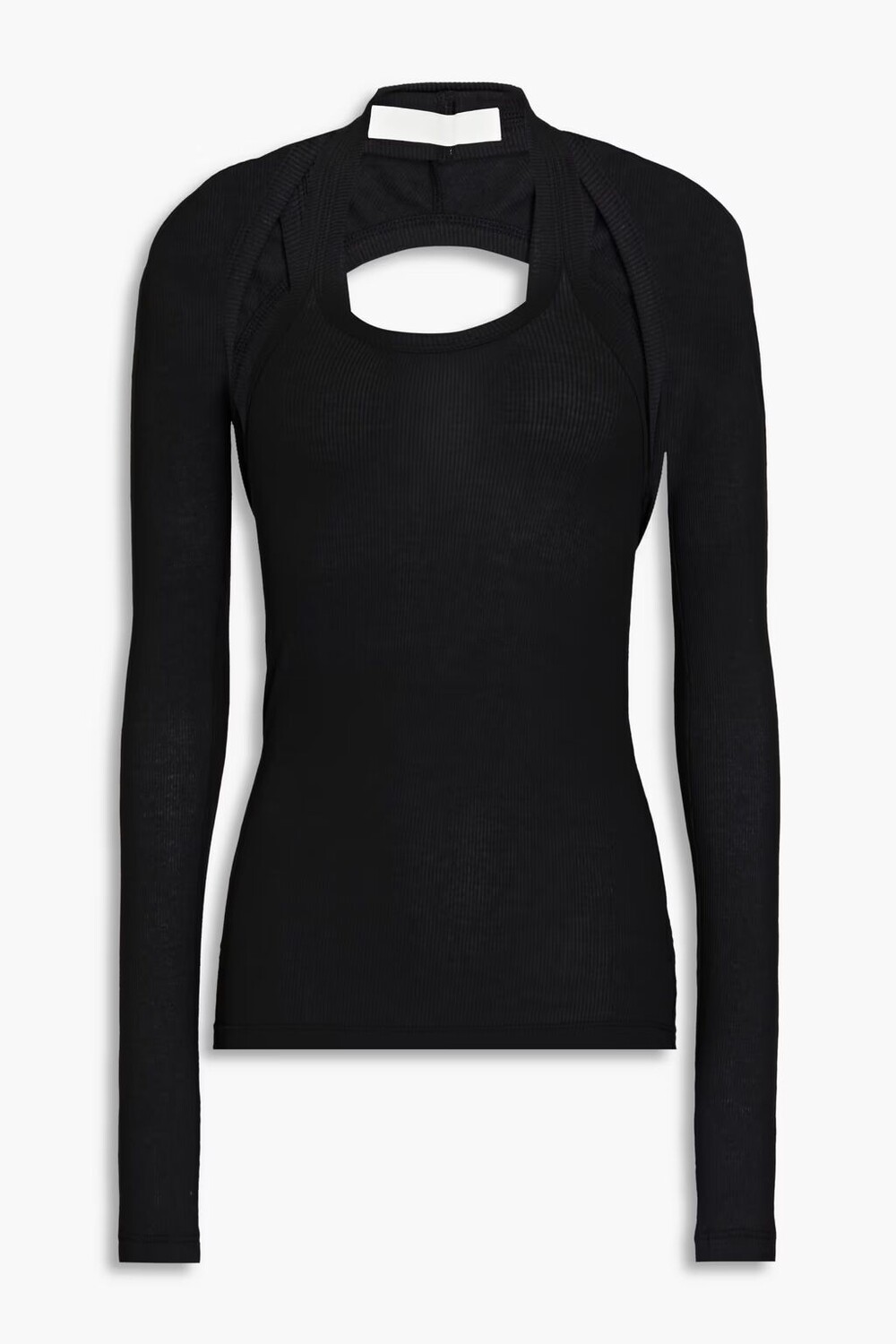 

Трансформируемый топ из эластичного хлопкового джерси в рубчик Dion Lee, черный