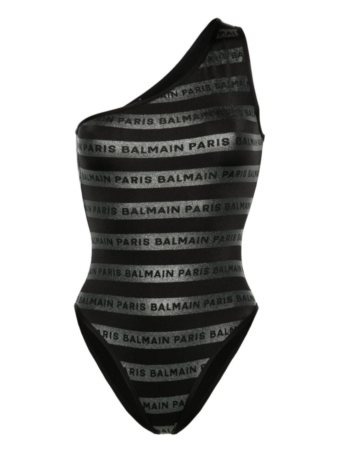 

Balmain купальник на одно плечо с логотипом, черный