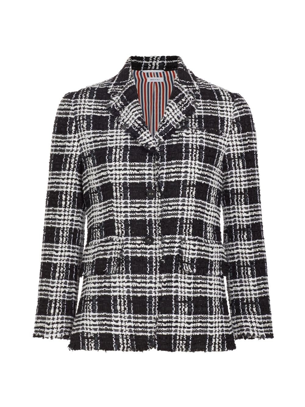 

Однобортный твидовый спортивный пиджак Thom Browne, черный